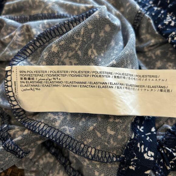 Mango Basics Navy Print Open Back Romper Size M Summer Playsuit - Picture 5 of 6